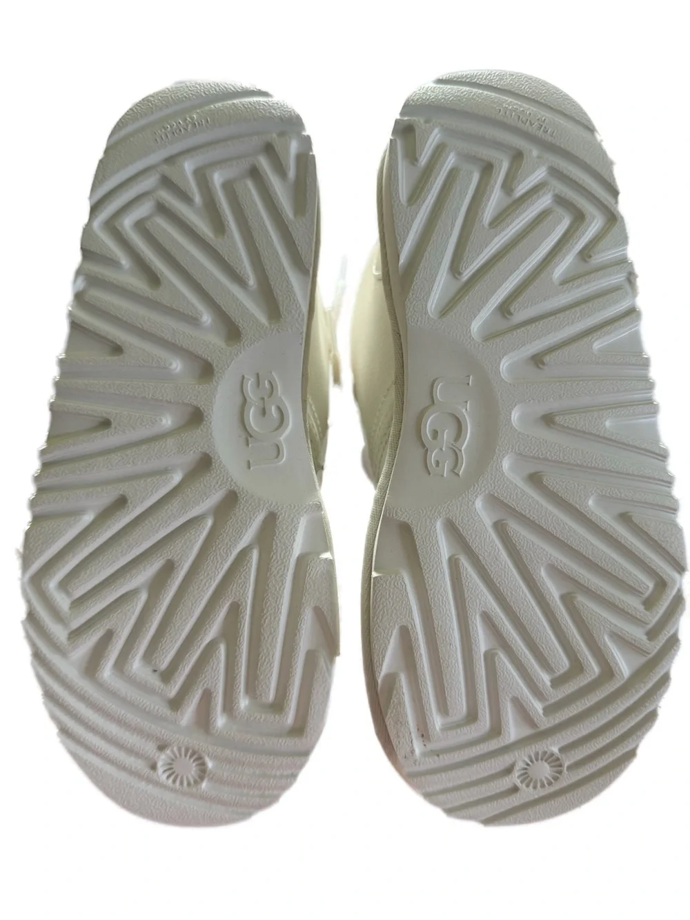UGG Kids White Lace-Up Fleece Boots
